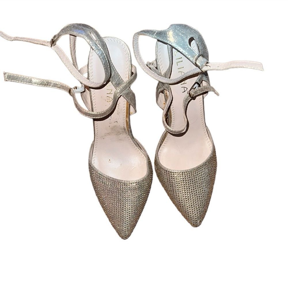 Liliana Gold Rhinestone Shoes Size 10